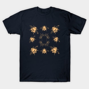 Bumblebees pattern - Illustration in yellow T-Shirt